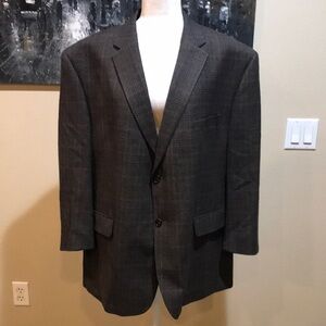 Lauren Ralph Lauren Brown/Black Houndstooth Wool Blazer-Size 48S/22 Inch Sleeve